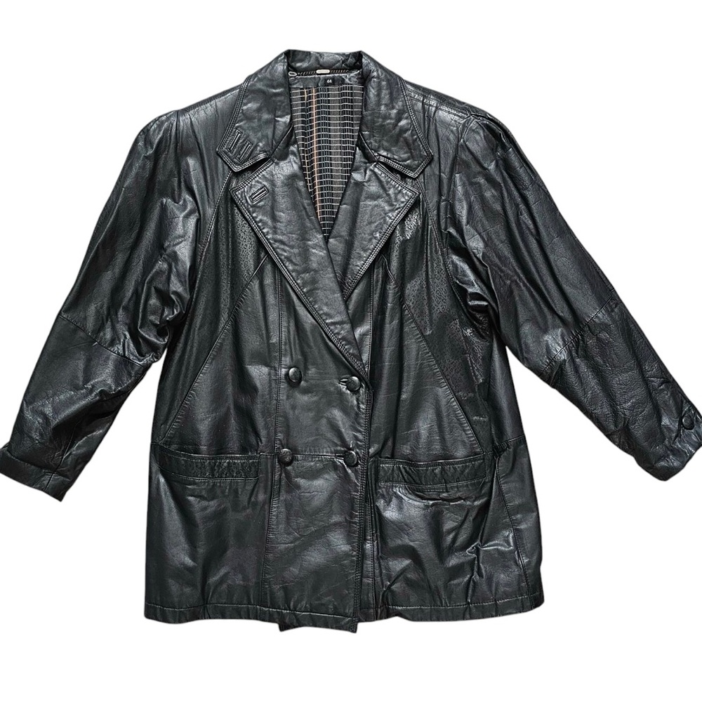 Women's Black Genuine Leather Jacket Sz M